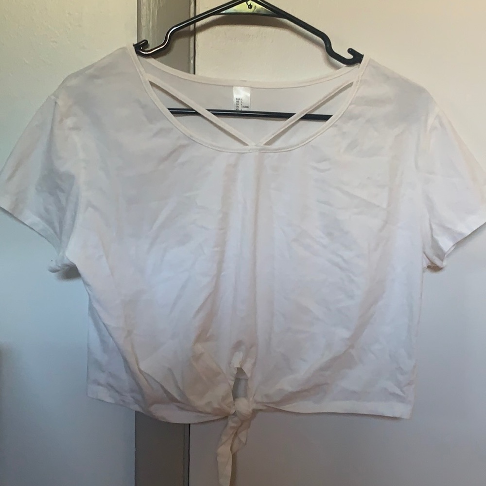 Front tie white crop top